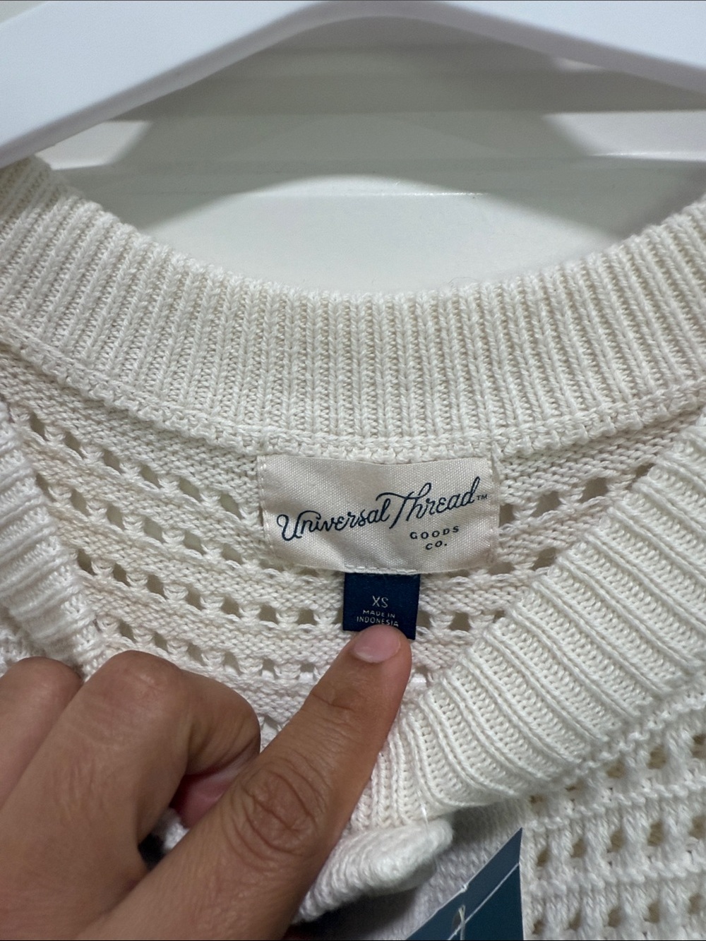 Universal Thread Cream Open-Knit Button Front Sweater Vest - Picture 3 of 6